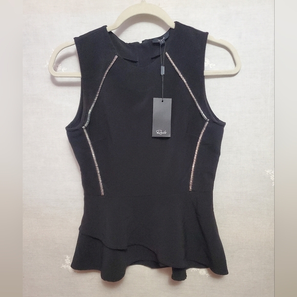 *NWT* Rails Louella True Black Blouse with Siler Accents, Black, Size L - Picture 1 of 3